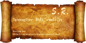 Spengler Rézmán névjegykártya